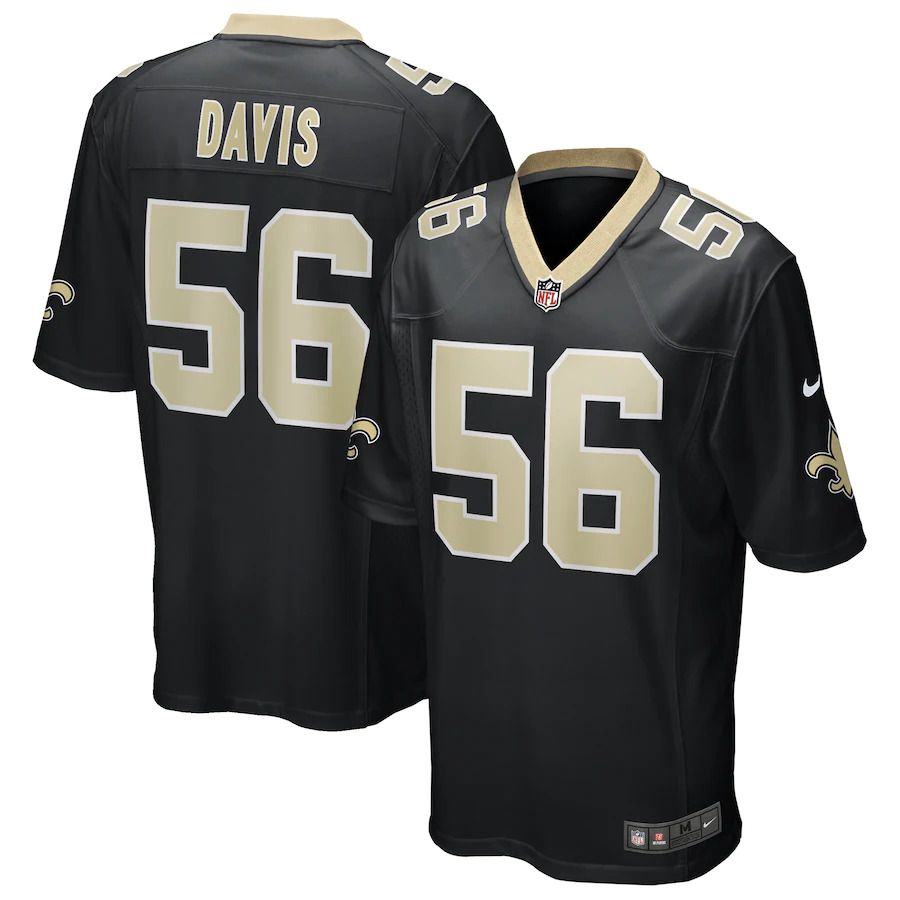 Men New Orleans Saints 56 Demario Davis Nike Black Game NFL Jersey